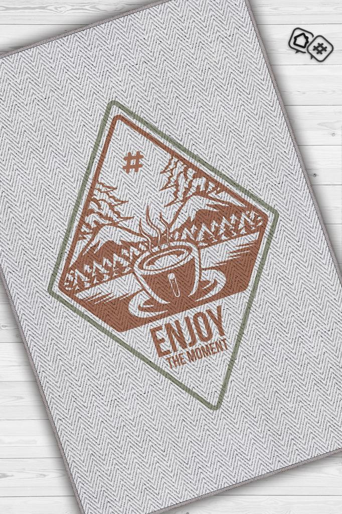 Andan Keyif Al Dekoratif HalıAndan Keyif Al Gri Renkli Mutfak Halısı Modern Geometrik Desenli Halı Dekoratif Dokulu Halı