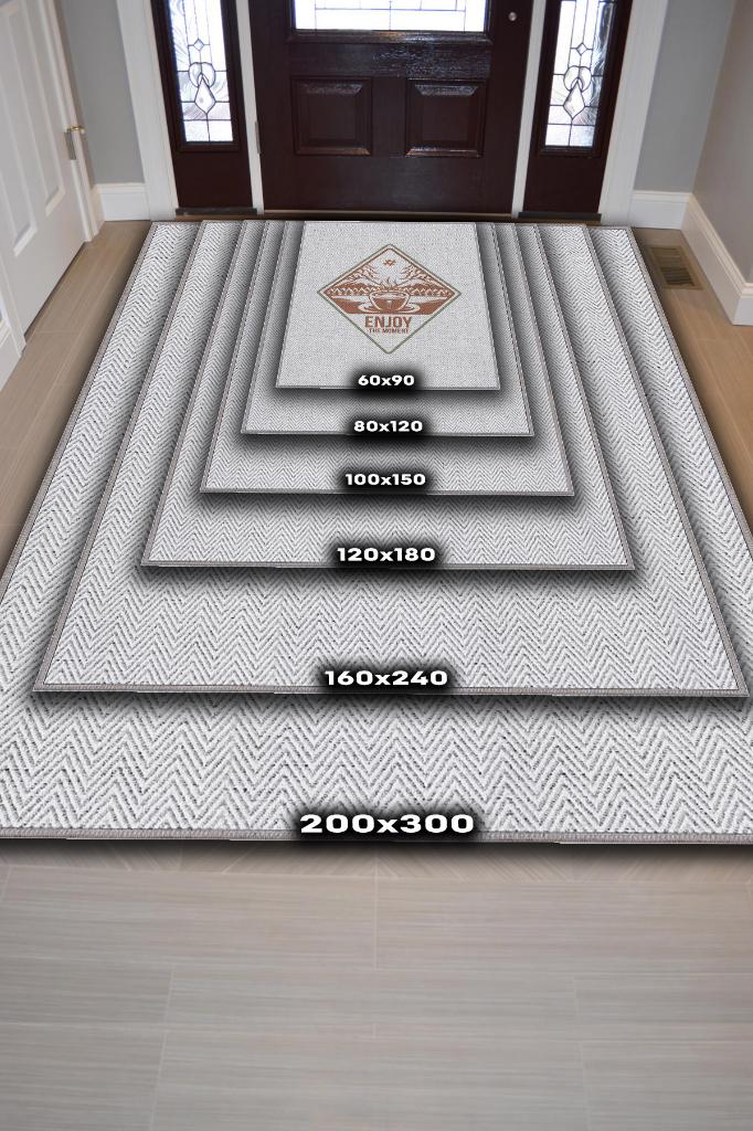 Andan Keyif Al Dekoratif HalıAndan Keyif Al Gri Renkli Mutfak Halısı Modern Geometrik Desenli Halı Dekoratif Dokulu Halı