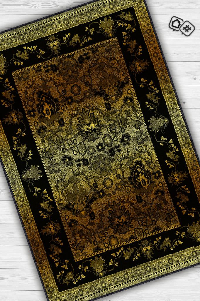 Ben Değil Tarzım Zengin Etnik Desenli Gölgeli Salon Halısı Yeşil Renkli Oturma Odası Halısı