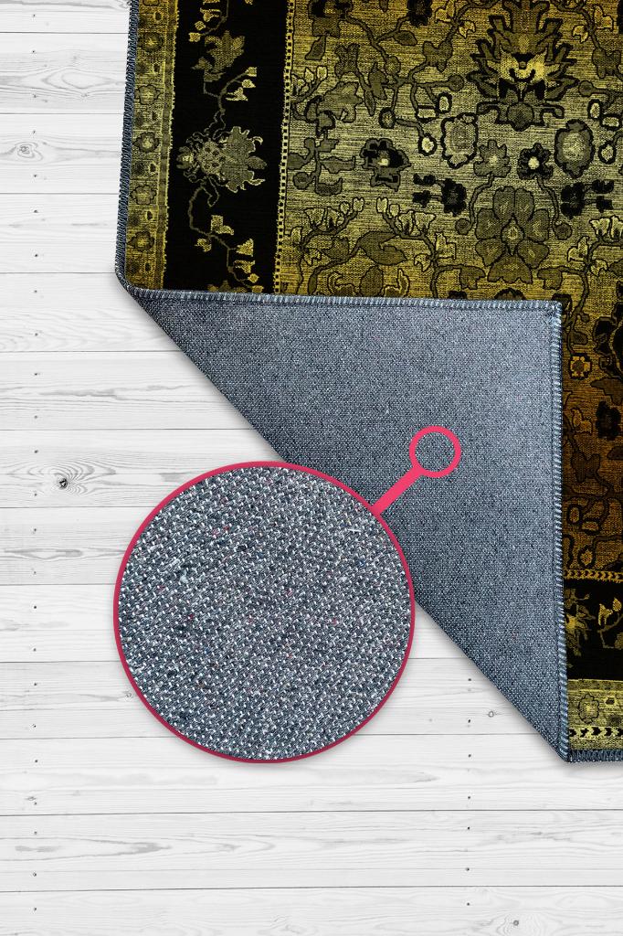 Ben Değil Tarzım Zengin Etnik Desenli Gölgeli Salon Halısı Yeşil Renkli Oturma Odası Halısı