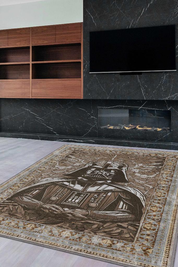 Boba Trooper Vader Rex Film Halısı Star Wars Temalı Film Halısı Bej Renk Star Wars Film Halı