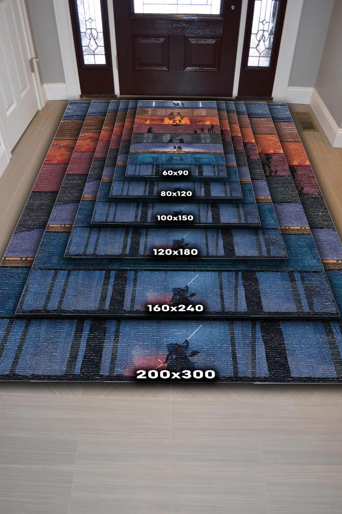 Bölümler Film Halısı Star Wars Temalı Film Halısı Çok Renkli Star Wars Filmi Halısı