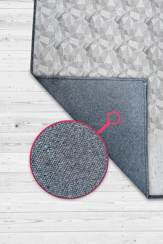 Boşver Geometrik Desenli Salon Halısı Siyah Renkli Oturma Odası Halısı Dekoratif Halı