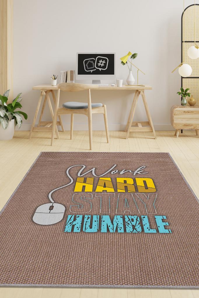 Çok Çalış Mütavazi Ol Bej Renkli Halı Modern Düz Renk Ofis Halısı Dijital baskılı Dokuma Tabanlı Home Office Halı