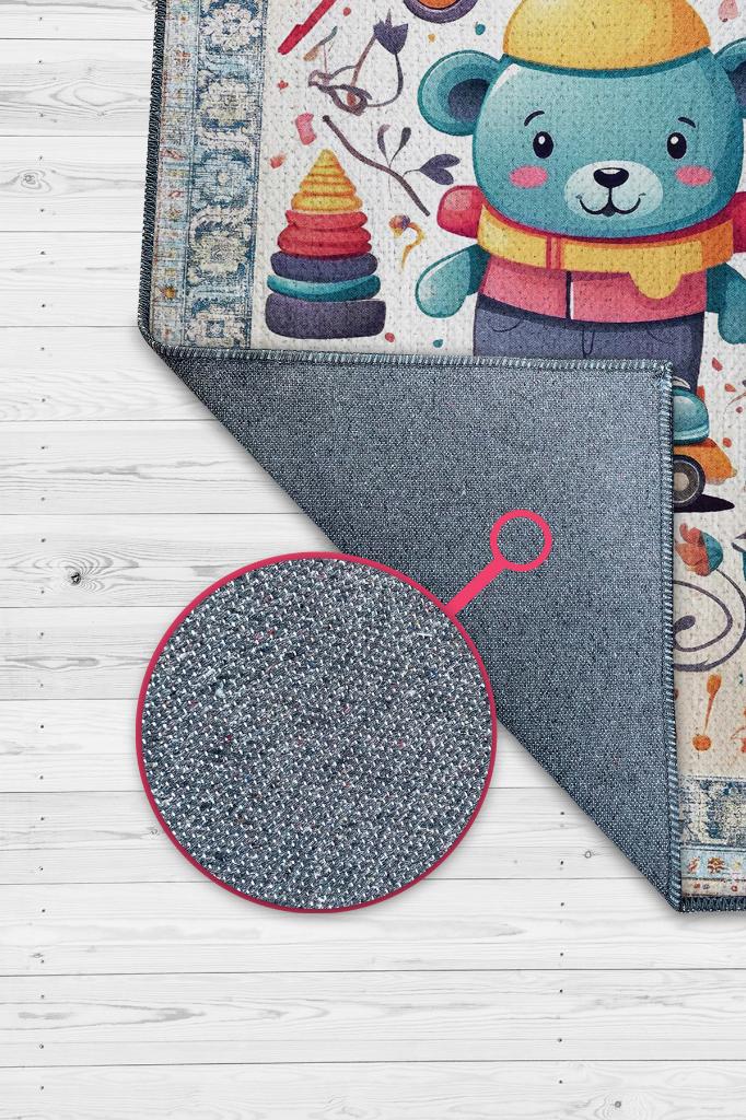 Çok Renkli Halı Dokulu Çocuk Odası Halısı Dokuma Rustik Çocuk Halısı Modern Temalı Halı