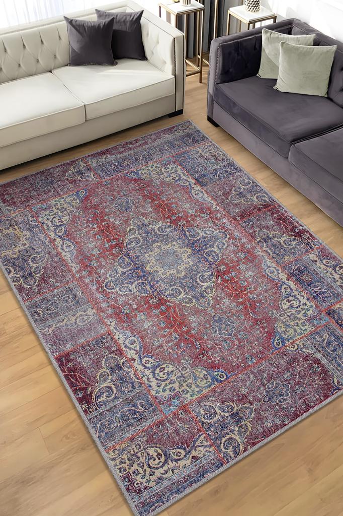 Farklı Olmakta Etnik Desenli Halı Geometrik Salon Halısı Çok Renkli Oturma Odası Halısı