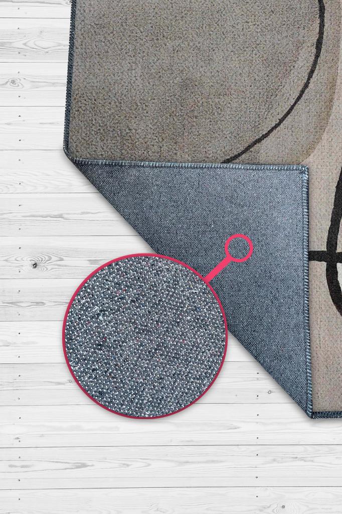 Gülümse Kahverengi Bej Renkli Halı Geometrik Oturma Odası Halısı Minimal Salon Halı