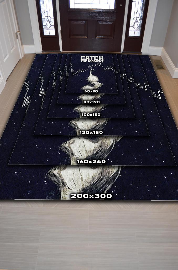 Anı Yakala Siyah Renkli Modern Ekonomist Halısı Baskı Sade Halı Figürlü Genç Odası Halısı