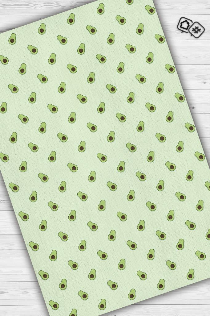 Avokado Desenli Yeşil Halı Minimal Salon Halısı Renkli Mutfak Halısı Tarz Oturma Odası Halı