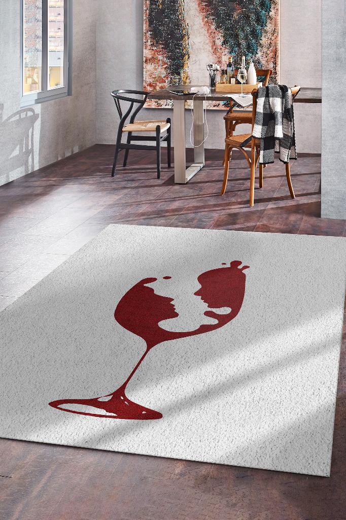 Bir Yudum Bakış Açık Renkli Halı Modern Parti Temalı Halı Tasarım Dokuma Hediyelik Halı