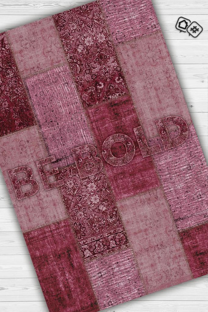 Cesur Ol Kırmızı Renkli Halı Geometrik Oturma Odası Halısı Modern Kare Desenli Salon Halısı