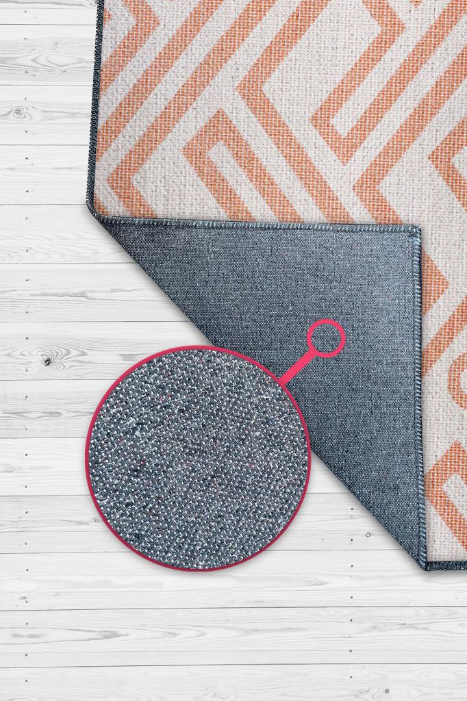 Çıkış Yolu Turuncu Renkli Halı Geometrik Oturma Odası Halısı Modern Salon Halı