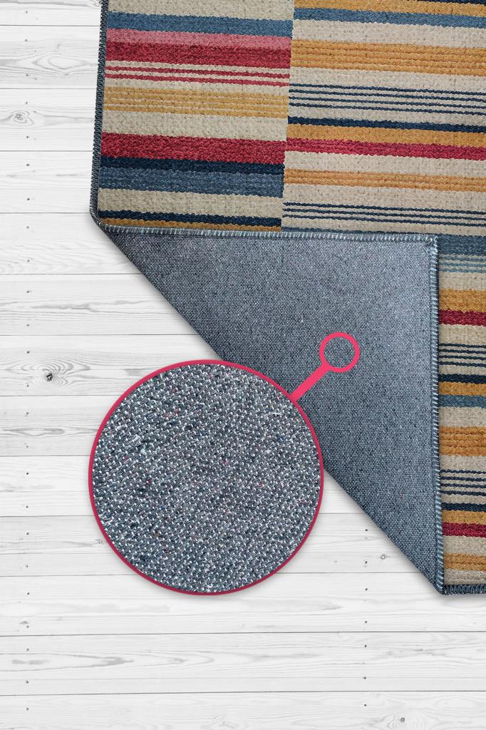 Çizili Çok Renkli Halı Mutfak Halısı Çizgili Oturma Odası Halısı Retro Tarzı Salon Halısı