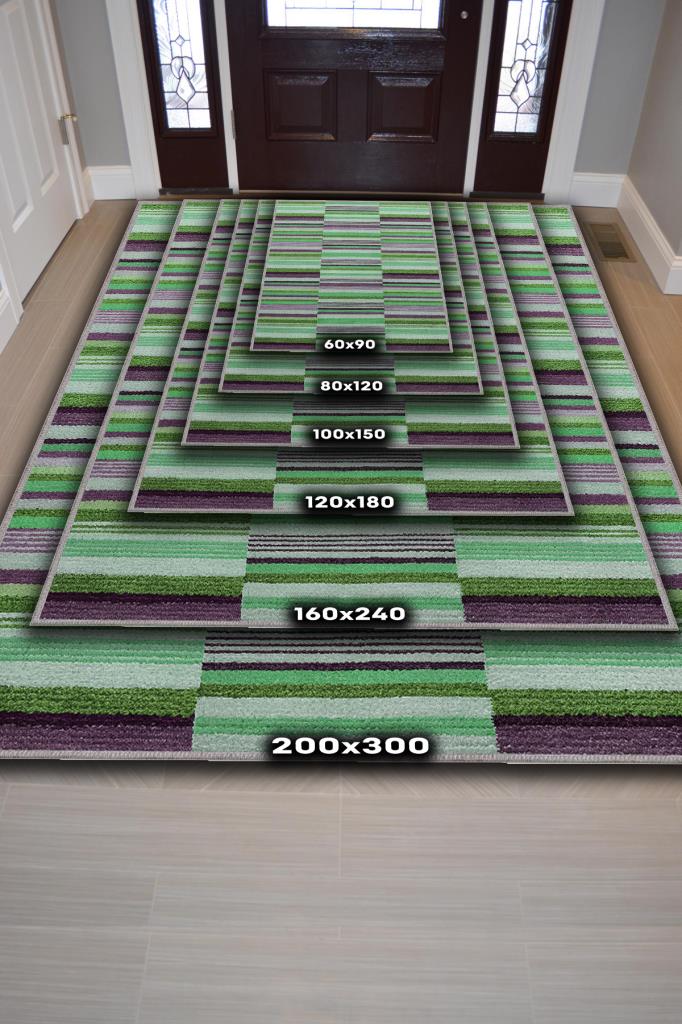 Çizili Çok Renkli Halı Mutfak Halısı Çizgili Oturma Odası Halısı Retro Tarzı Salon Halısı