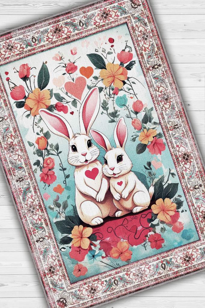 Çok Renkli Halı Dokulu Çocuk Odası Halısı Dokuma Rustik Çocuk Halısı Modern Temalı Halı