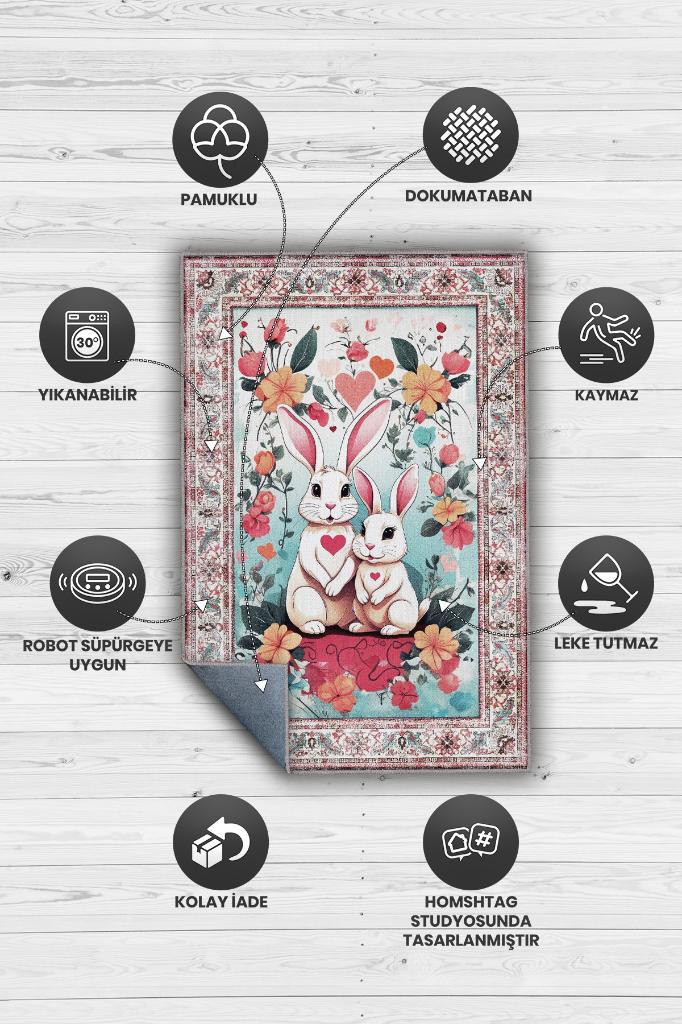 Çok Renkli Halı Dokulu Çocuk Odası Halısı Dokuma Rustik Çocuk Halısı Modern Temalı Halı