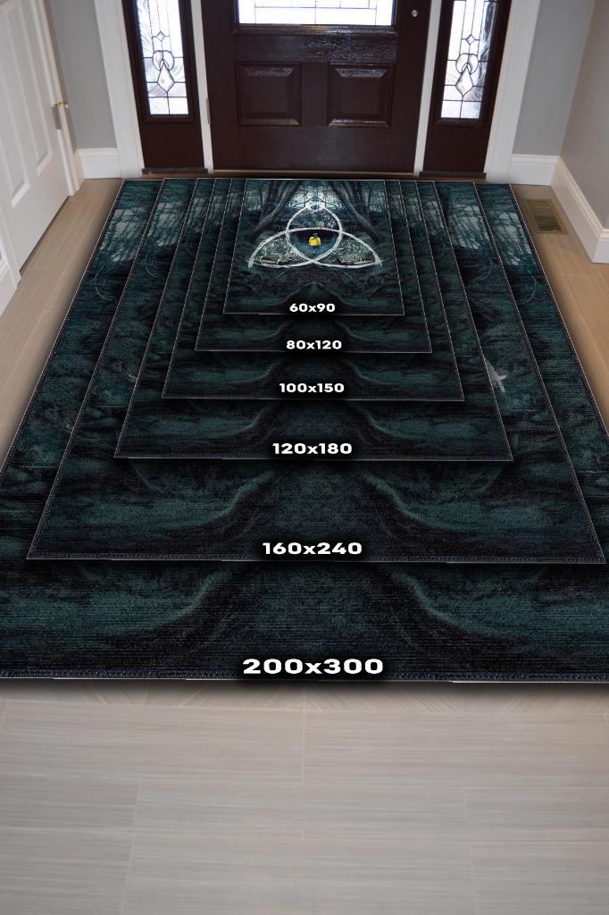 Döngü Desenli Halı Dark Film Halısı Siyah Sarı Film Halısı Modern Dokulu Dark Konsept Halı