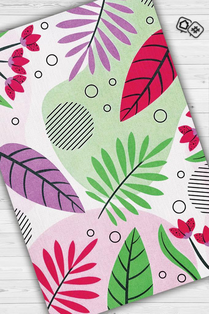 Etnik Desenli Yaz Halısı, Çiçekli Halı, Renkli Mutfak Halısı, İnce Bahar Halısı, Modern Balkon Halısı, Pamuklu Dokuma Tabanlı Yıkanabilir Dekoratif Outdoor Dış Mekan Halısı