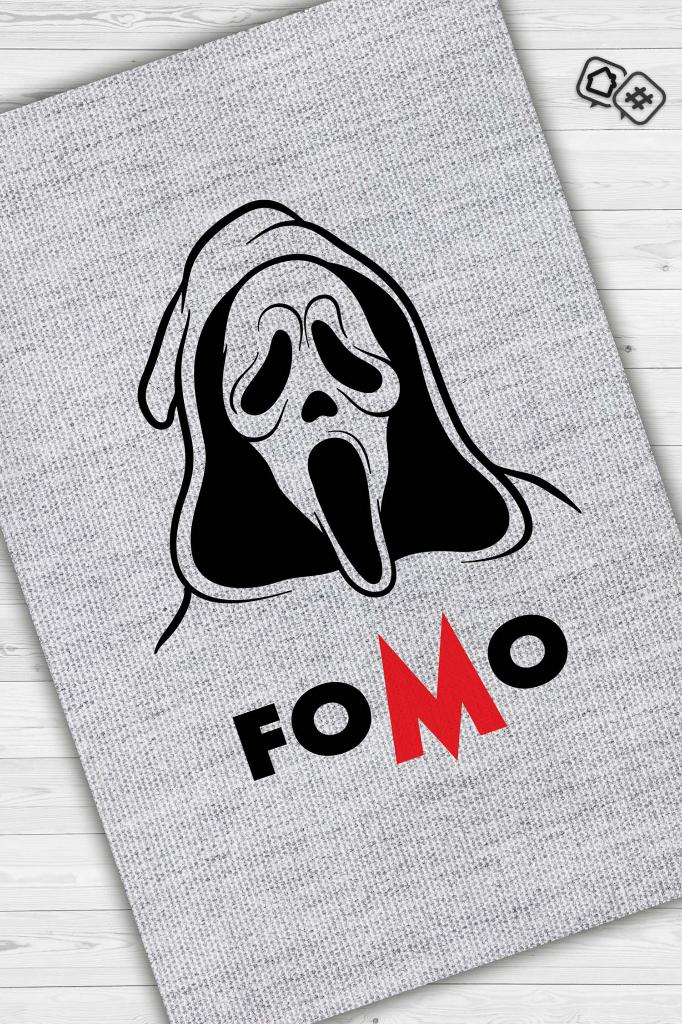 Fomo Beyaz Renkli Halı Baskı Halı Eğlenceli Halı Figürlü Salon Halısı Dokuma Tabanlı Halı