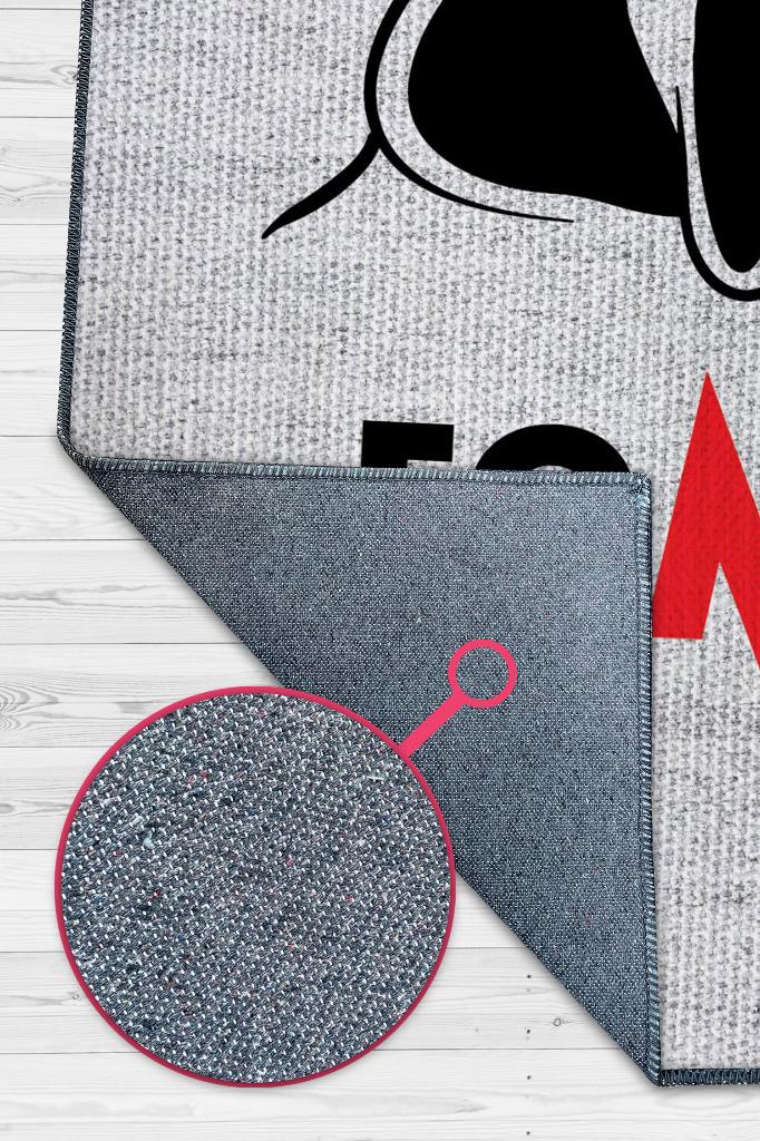 Fomo Beyaz Renkli Halı Baskı Halı Eğlenceli Halı Figürlü Salon Halısı Dokuma Tabanlı Halı