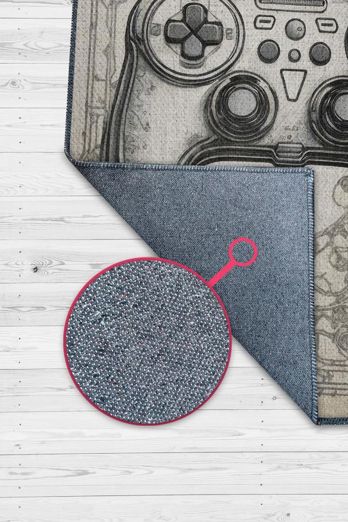 Gamer Odası Bej Halı,Krem Renkli Genç Odası halısı,Açık Renkli Oyuncu Odası Halısı,Krem Çocuk Odası Halısı