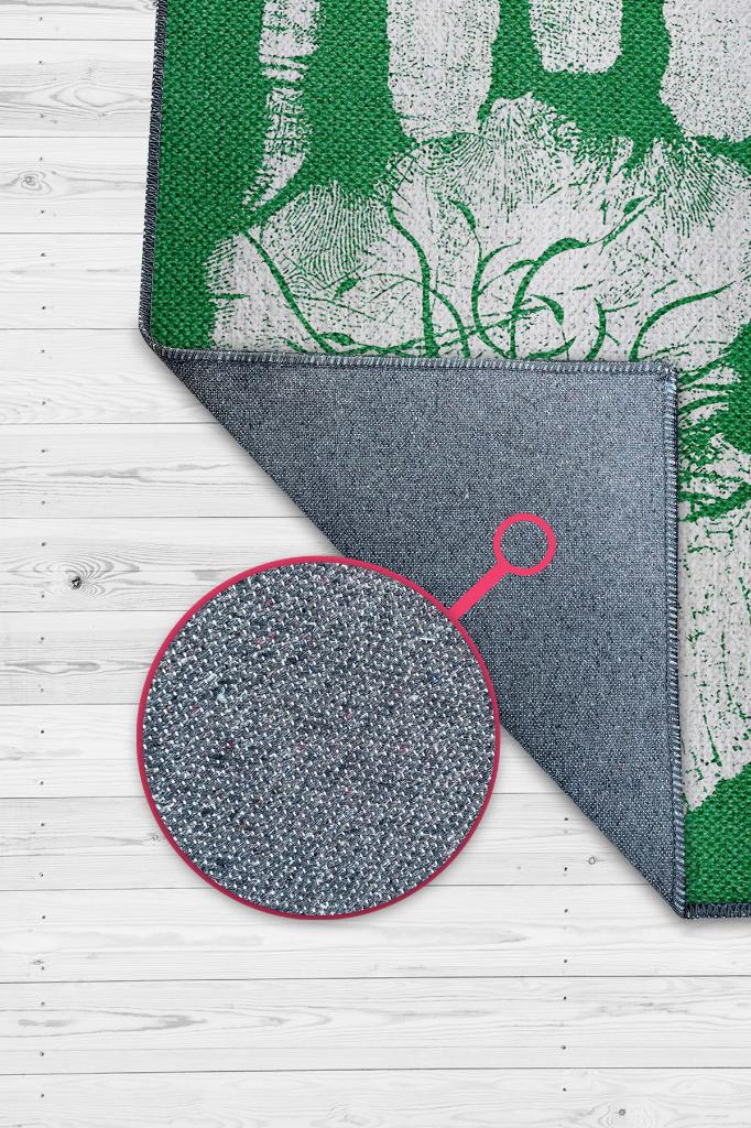 Geleceğini İsraf Etme Bej Renkli Halı Doğa Severler İçin Hediyelik Yeşil Renk Yazlık Halı