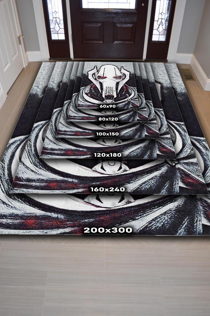 General Grievous Star Wars Halısı Siyah Renkli Halı Star Wars Film Sever Halısı Modern Halı