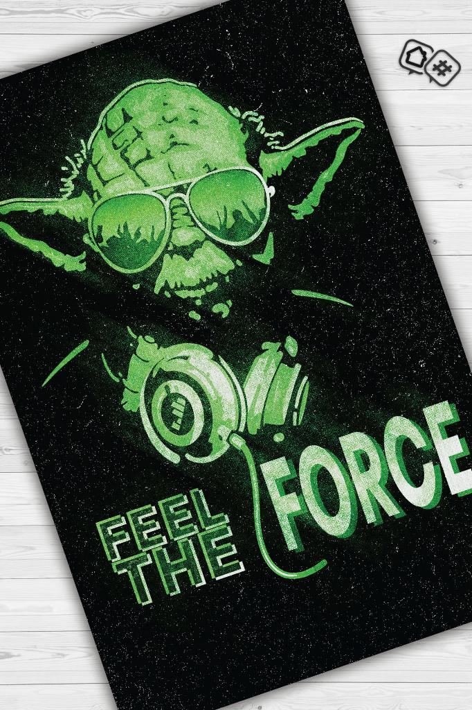 Gücü Hisset Film Halısı Star Wars Temalı Film Halı Siyah Yeşil Renk Star Wars Filmi Halısı