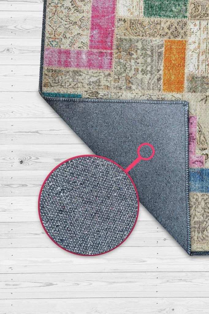 Gülümse Çok Renkli Halı Geometrik Oturma Odası Halısı Modern Kare Desenli Salon Halısı