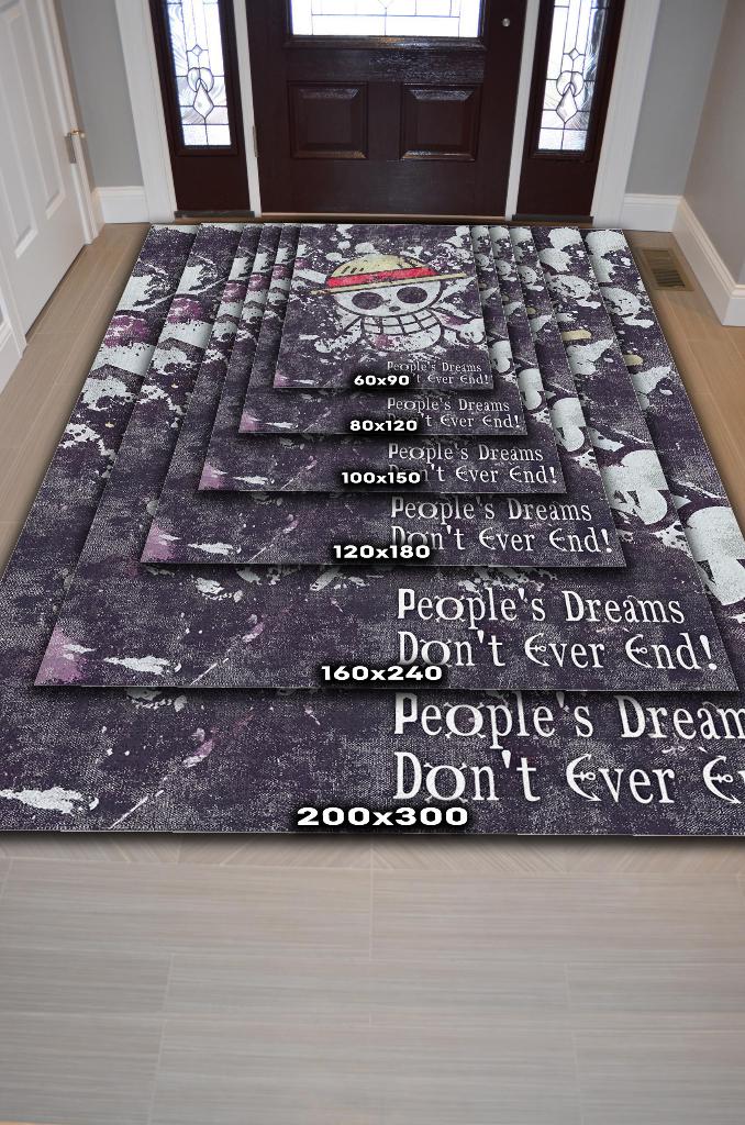 Hayaller Bitmez Dokuma Tabanlı Animeli Halı Çok Renkli Halı Hediyelik Anime Halısı