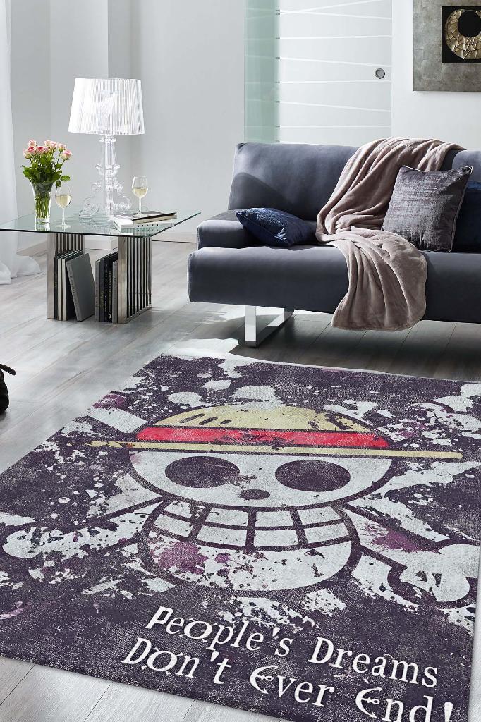 Hayaller Bitmez Dokuma Tabanlı Animeli Halı Çok Renkli Halı Hediyelik Anime Halısı