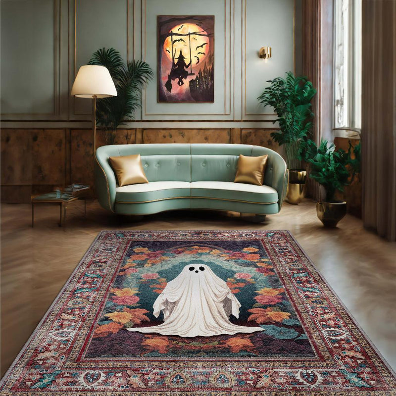 Haylet Temalı Dijital Baskılı Halı Modern Halı Dokuma Tabanlı Çok Renkli Salon Halısı