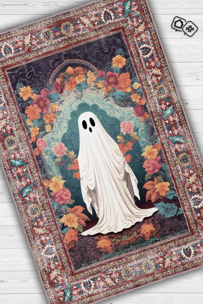 Haylet Temalı Dijital Baskılı Halı Modern Halı Dokuma Tabanlı Çok Renkli Salon Halısı