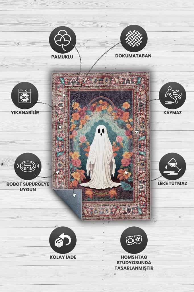 Haylet Temalı Dijital Baskılı Halı Modern Halı Dokuma Tabanlı Çok Renkli Salon Halısı