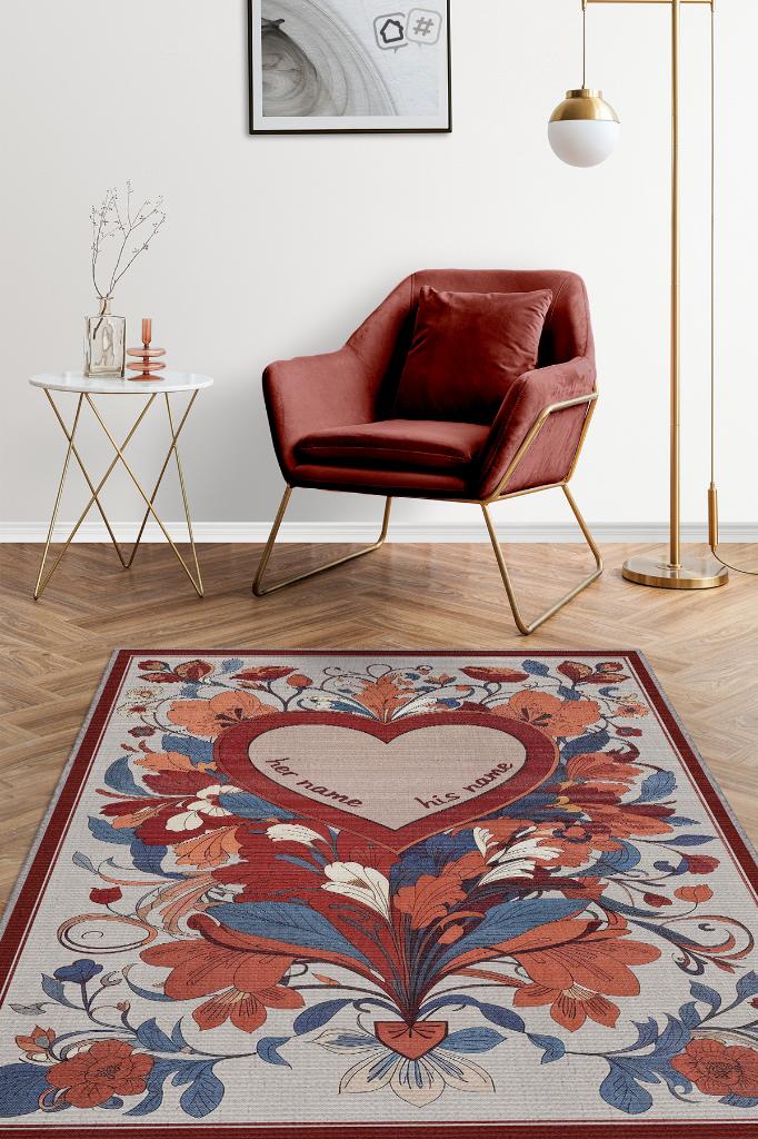 Her Zaman Kişiye Özel Kişiselleştirilebilir Halı Çok Renk Hediyelik Sevgiliye Özel Halı