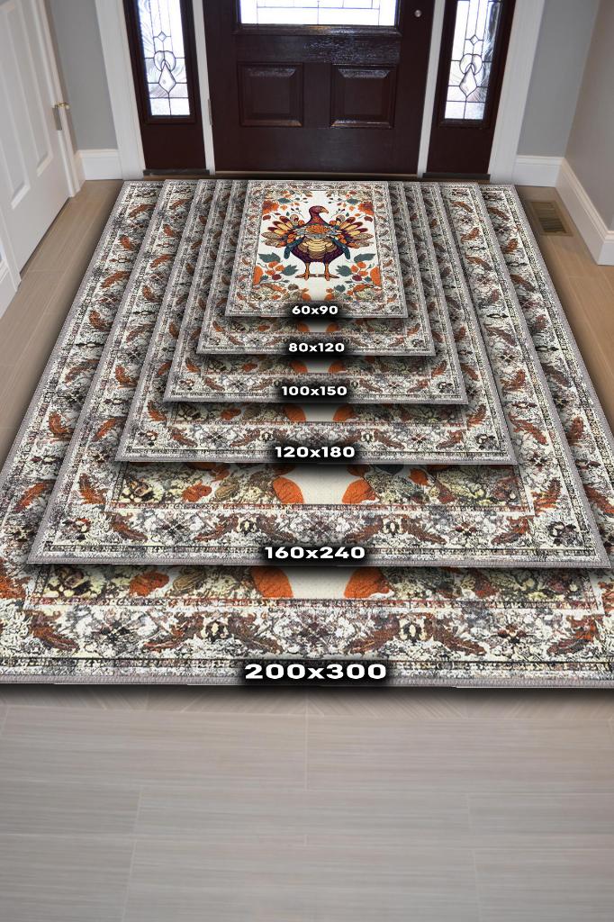 Hindi Temalı Dijital Baskılı Halı Modern Halı Dokuma Tabanlı Çok Renkli Salon Halısı