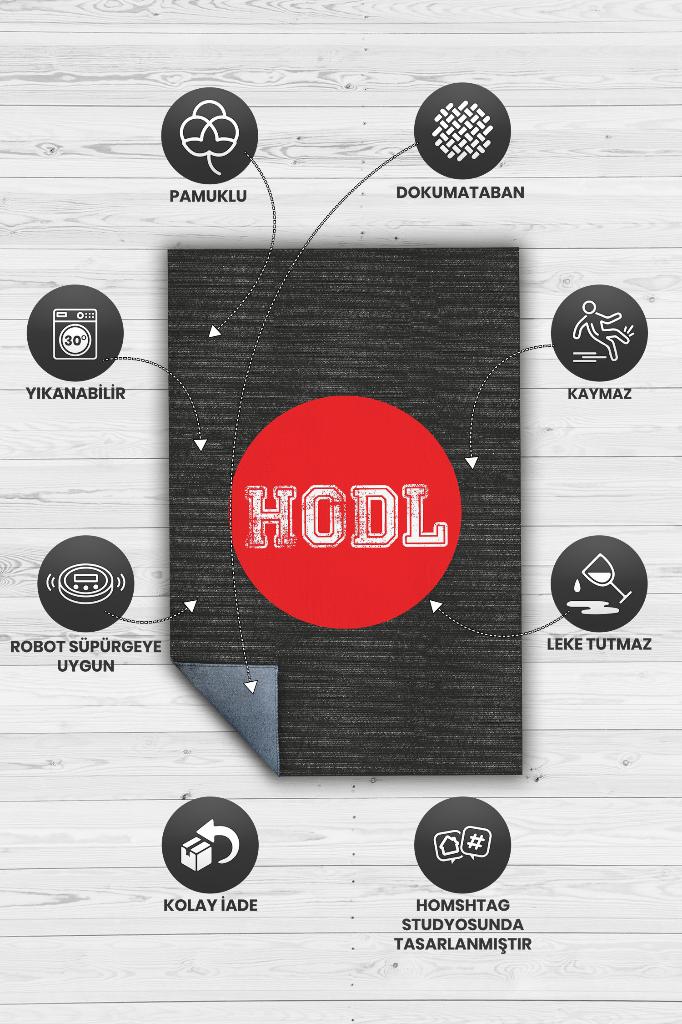 Hodl Siyah Kırmızı Renk Halı Baskı Halı Figürlü Genç Odası Halısı Sade Dokuma Tabanlı Halı