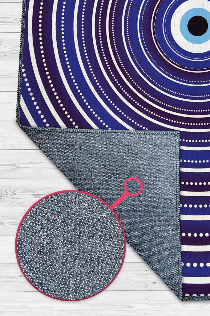 İllüzyon Boncuk Geometrik Salon Halı Etnik Halı Mor Renk Oturma Odası Halı Nazarlıklı Halı