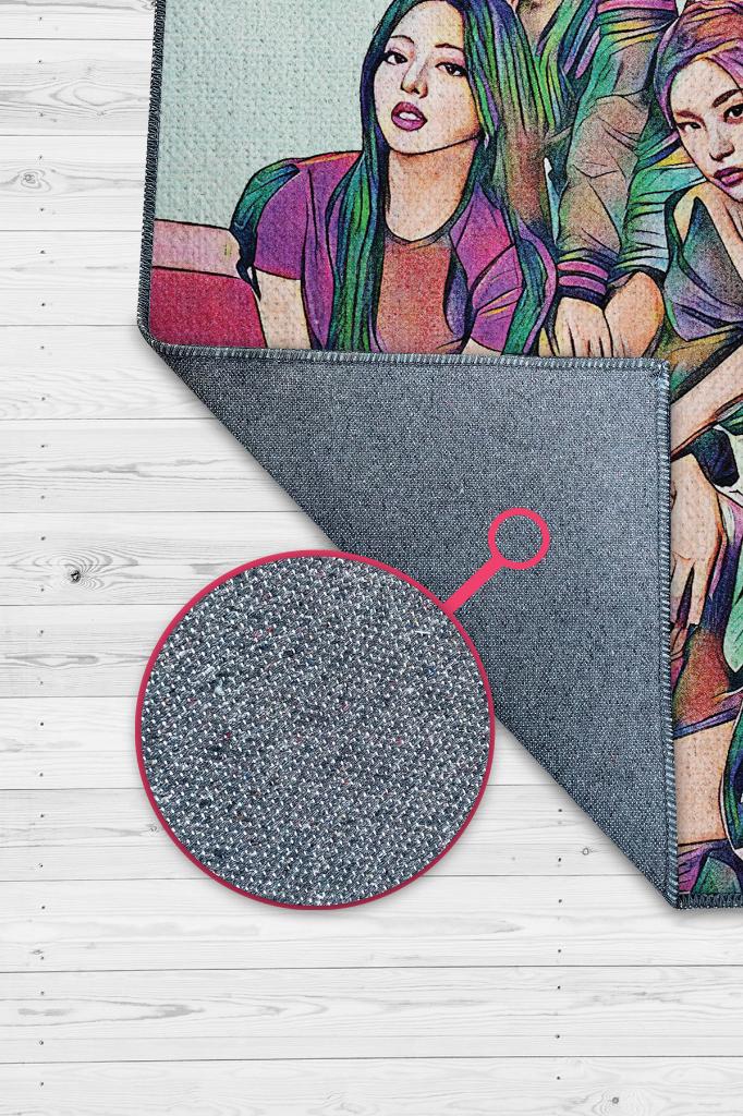 ITZY Çok Renkli Dokuma Halı Figürlü Genç Odası Halısı Müzik Temalı Halı Modern Tasarım Halı