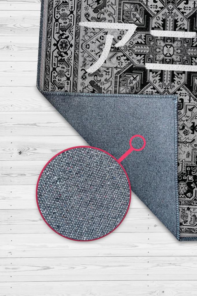 Japonca Anime, Anime Temalı Gri Renk Geleneksel Desenli Anime Halısı Dekoratif Anime Halı