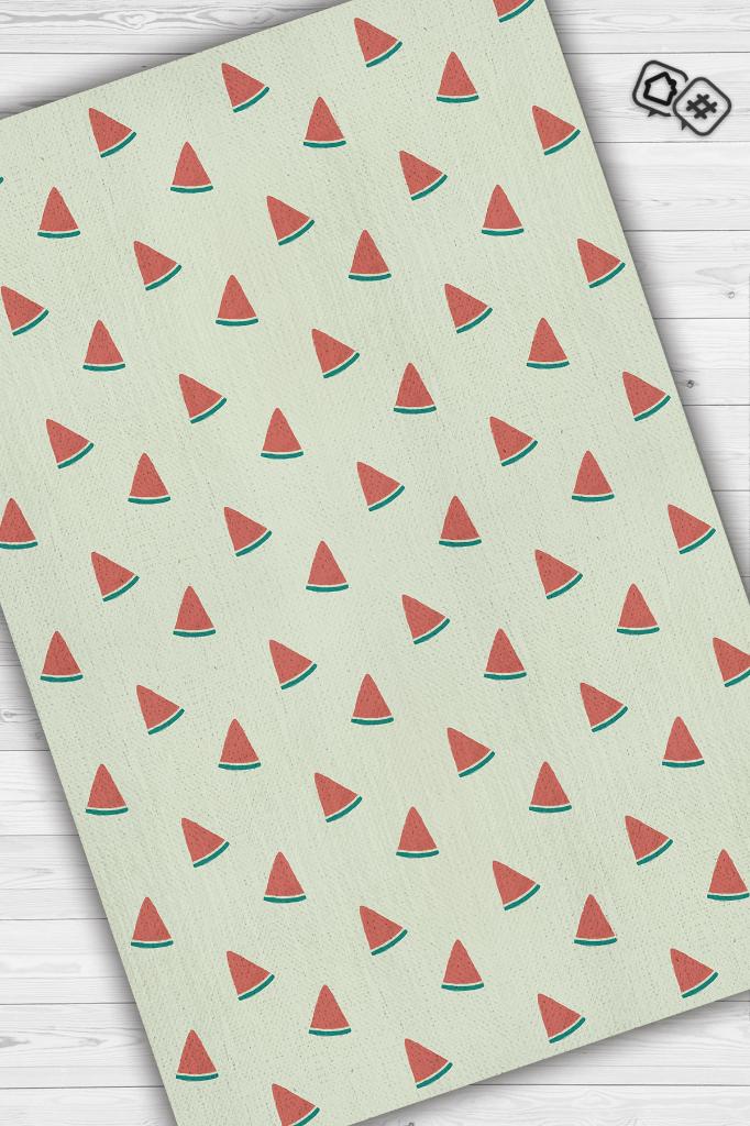 Karpuz Desenli Yeşil Halı Minimal Salon Halısı Renkli Mutfak Halısı Tarz Oturma Odası Halı