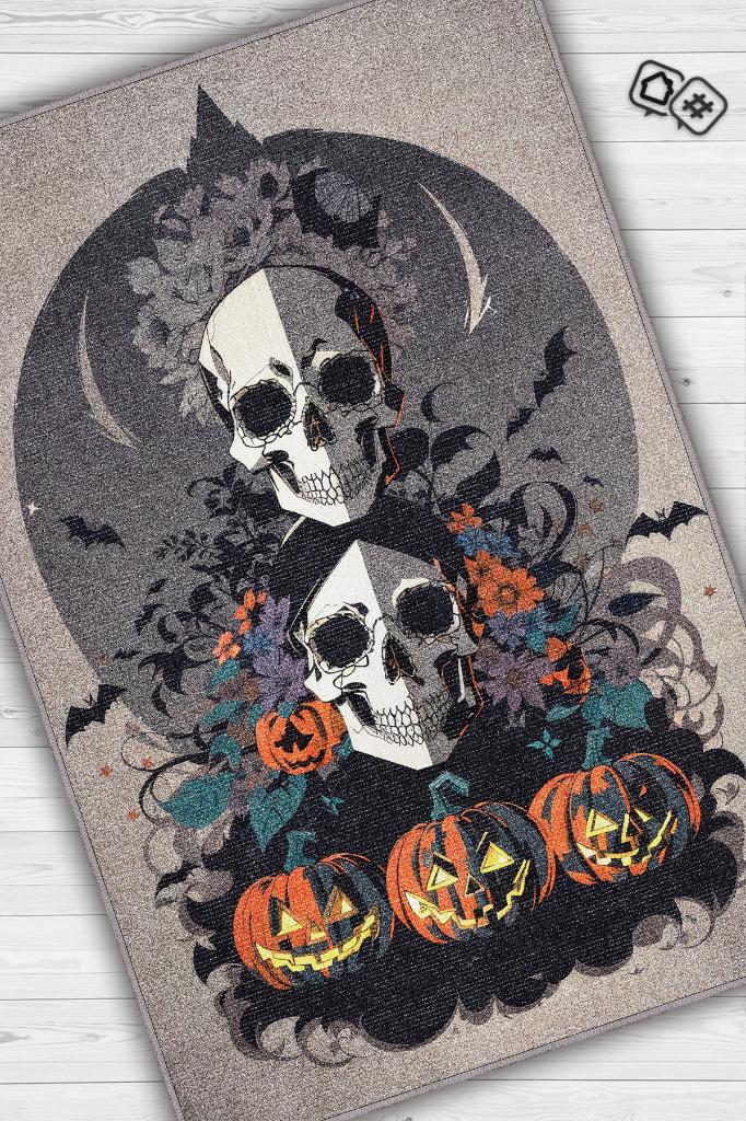 Kuru Kafa Temalı Dijital Baskılı Halı Modern Halı Dokuma Tabanlı Çok Renkli Salon Halısı