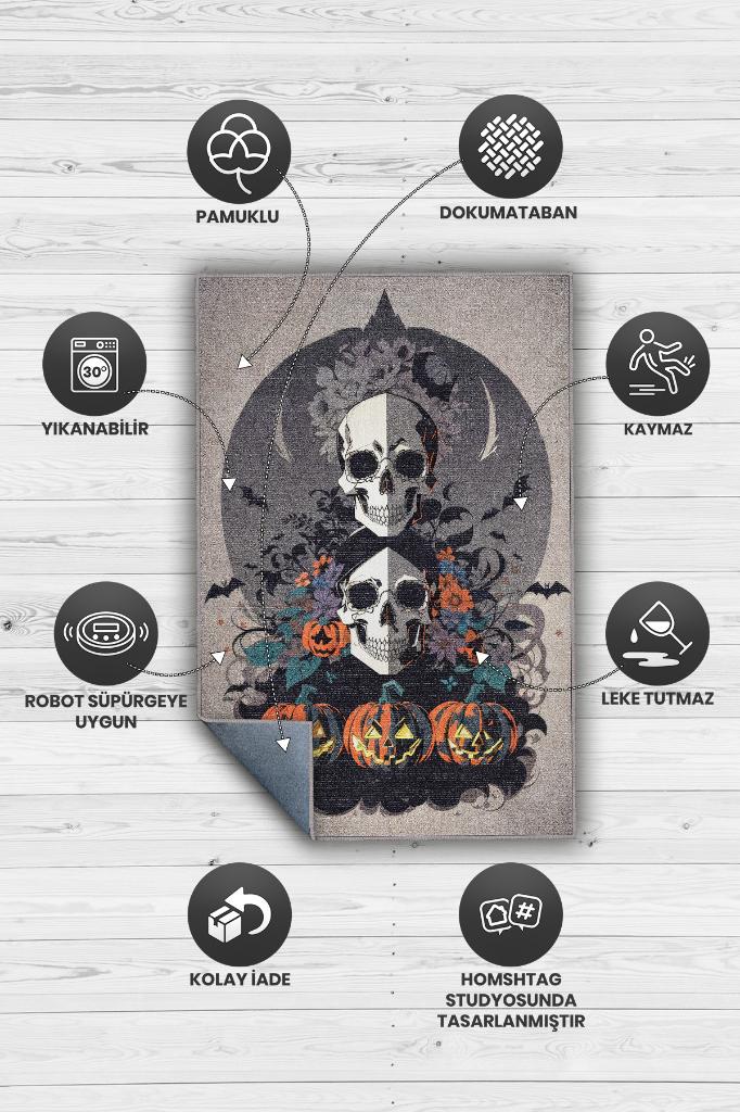 Kuru Kafa Temalı Dijital Baskılı Halı Modern Halı Dokuma Tabanlı Çok Renkli Salon Halısı