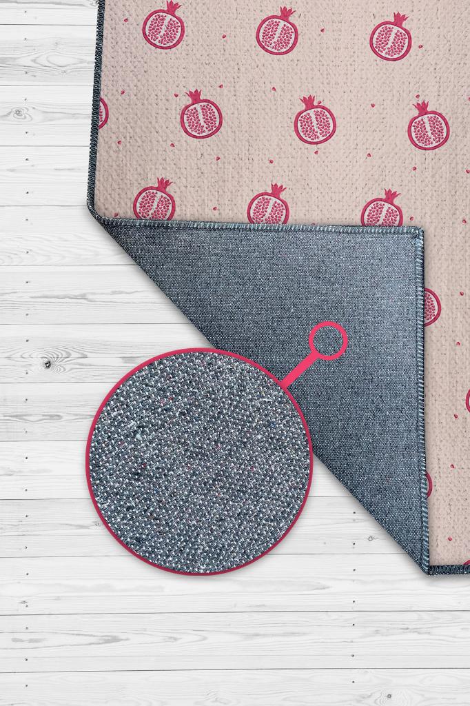 Nar Desenli Kırmızı Halı Minimal Salon Halısı Renkli Mutfak Halısı Tarz Oturma Odası Halı