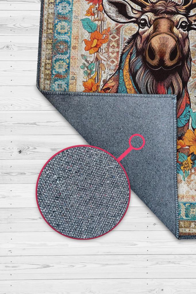 Nuh'un Gemisi Koleksiyonu Mus Kanada Geyiği Çiçek Desenli Temalı Vintage Renkli Maksimalist