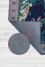 Nuh'un Gemisi Koleksiyonu Panter, Çiçek Desenli Art Deco Tarzı Vintage Halı,Çok Renkli Maksimalist Halı