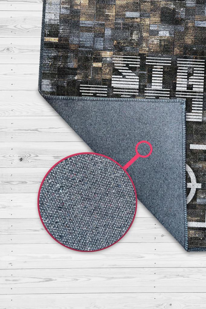 Odaklan Ve Güçlen Koyu Renkli Halı Modern Kareli Özel Tasarım Ofis Halısı Dijital Geometrik Home Office Halı