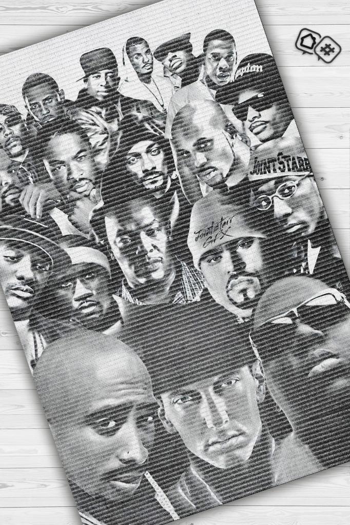 Old School Efsaneler Siyah Beyaz Halı Rap Sever Halı Müzisyine Hediyelik Art Müzik Halı