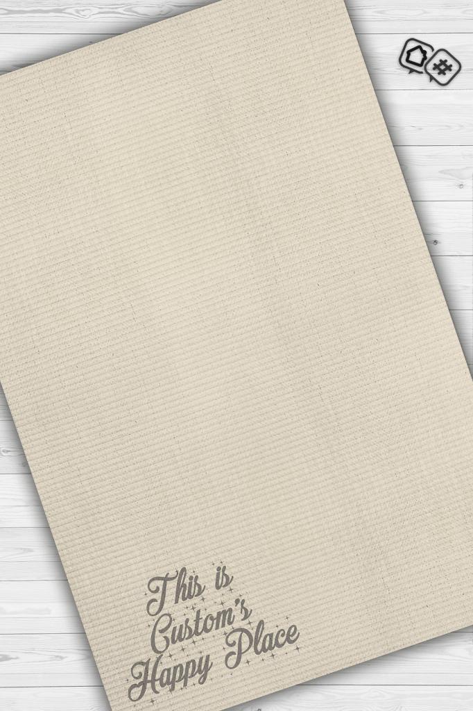 Onun Mutlu Yeri Kişiye Özel Kişiselleştirilebilir Dokuma Tabanlı Yıkanabilir Ev Halısı