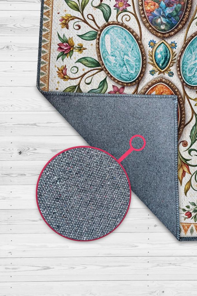 Opal Taşı Halısı Soft Renkli Enerji Taşı Figürlü Halı Spiritüel Temalı Modern Halı